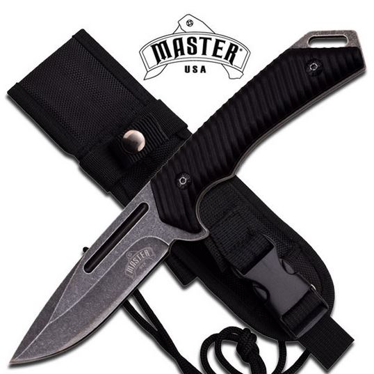Master MU1130 Stonewash 4"Blade, Black G-10 Handle (Online Only)