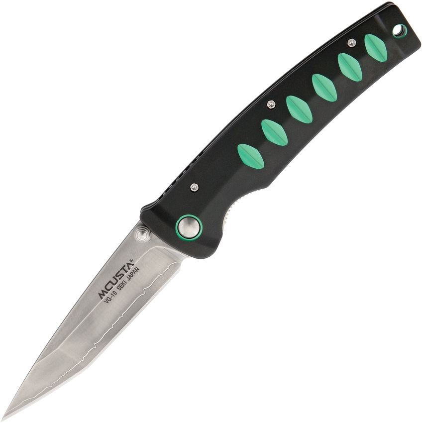Mcusta Katana Folding Knife, Alumnium Black/Green, MCU44C