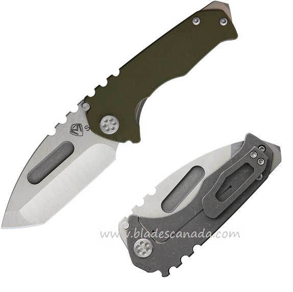 (Discontinued) Medford Praetorian Genesis G Framelock Folding Knife, S35VN Tanto Tumble, G10/Titanium Tumble