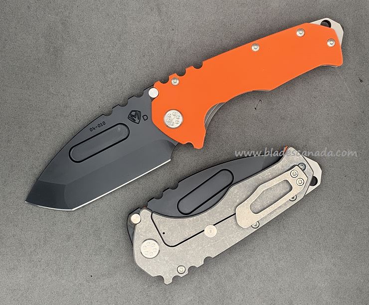 (Discontinued) Medford Praetorian G/T Folding Knife, D2 Tanto Black PVD, G10 Orange