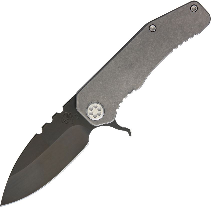 (Discontinued) Medford Deployment 187 Flipper Folding Knife, D2 Black PVD, Titanium Tumble