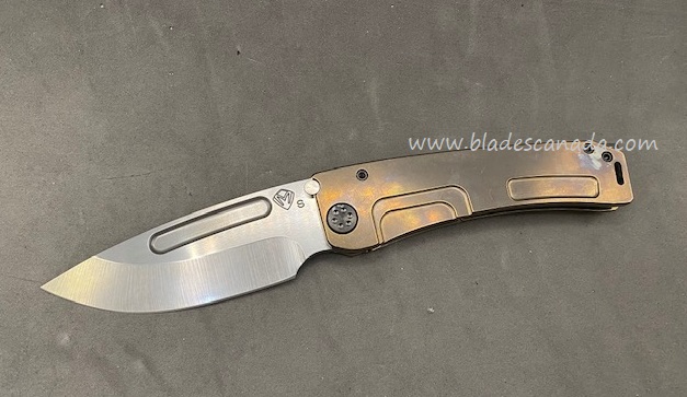 (Discontinued) Medford Marauder-H Framelock Folding Knife, S35VN Tumble, Titanium Bronze Ano