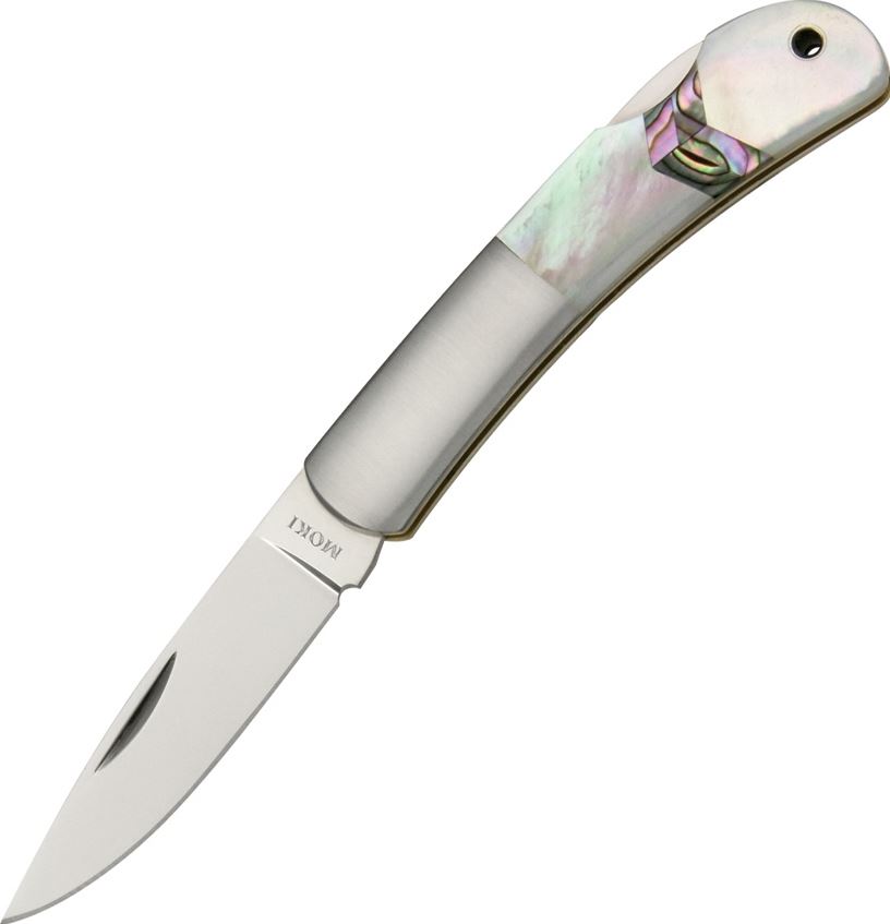 Moki Meek Folding Knife, AUS 8, Mother of Pearl and Abalone, 102EG