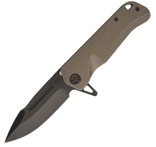 (Discontinued) Medford Proxima Flipper Framelock Knife, S35VN Black PVD, Titanium Bronze Ano