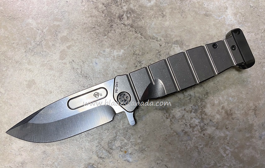 Medford USMC FF Framelock Folding Knife, S35VN Tumble, Titanium Tumble