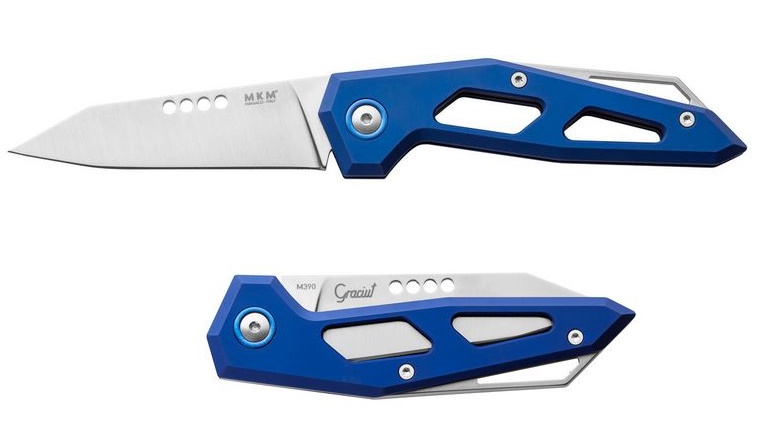 MKM Maniagio EDGE Slipjoint Folding Knife ,M390 Steel, Blue Aluminum, Slipjoint EG-ABL