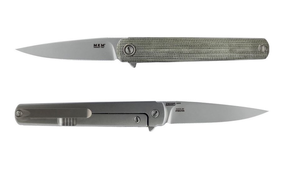 MKM Maniago Knives Flame Folder, M390 Steel, Micarta Handle, Titanium Framelock FL01-GCT