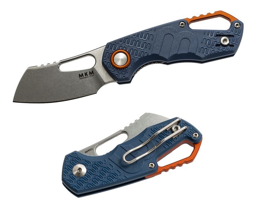 MKM Maniago Knives Isonzo Cleaver Folder, N690Co Blade, Blue FRN, FX03-2PBL