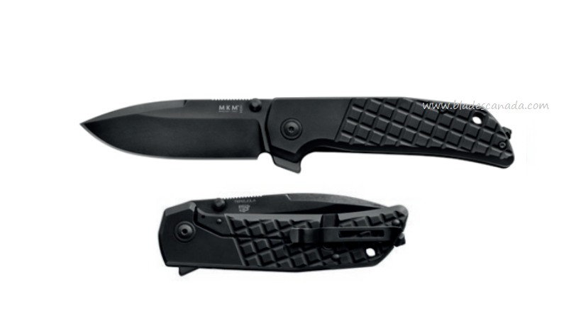 MKM Maniago Maximo Flipper Framelock Knife, M390 Black, Titanium Black, MM-TDSW