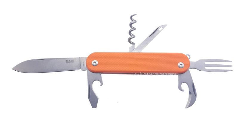 MKM Malga 6 Slipjoint Folding Knife Multitool, M390, G10 Orange, MP6-GOR