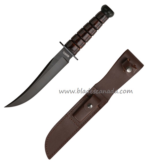Marbles MR246 Jet Pilot Bowie Fixed Blade Knife, Leather Sheath