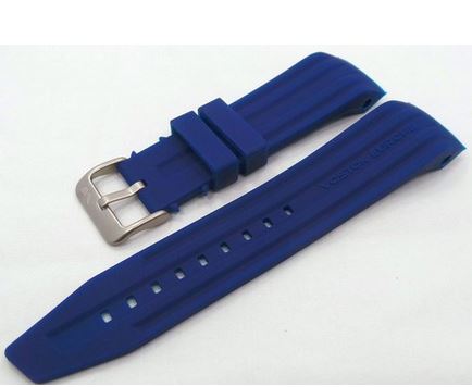 Vostok Europe Silicone Strap Blue/Silver Buckle 24mm - Mriya - Click Image to Close