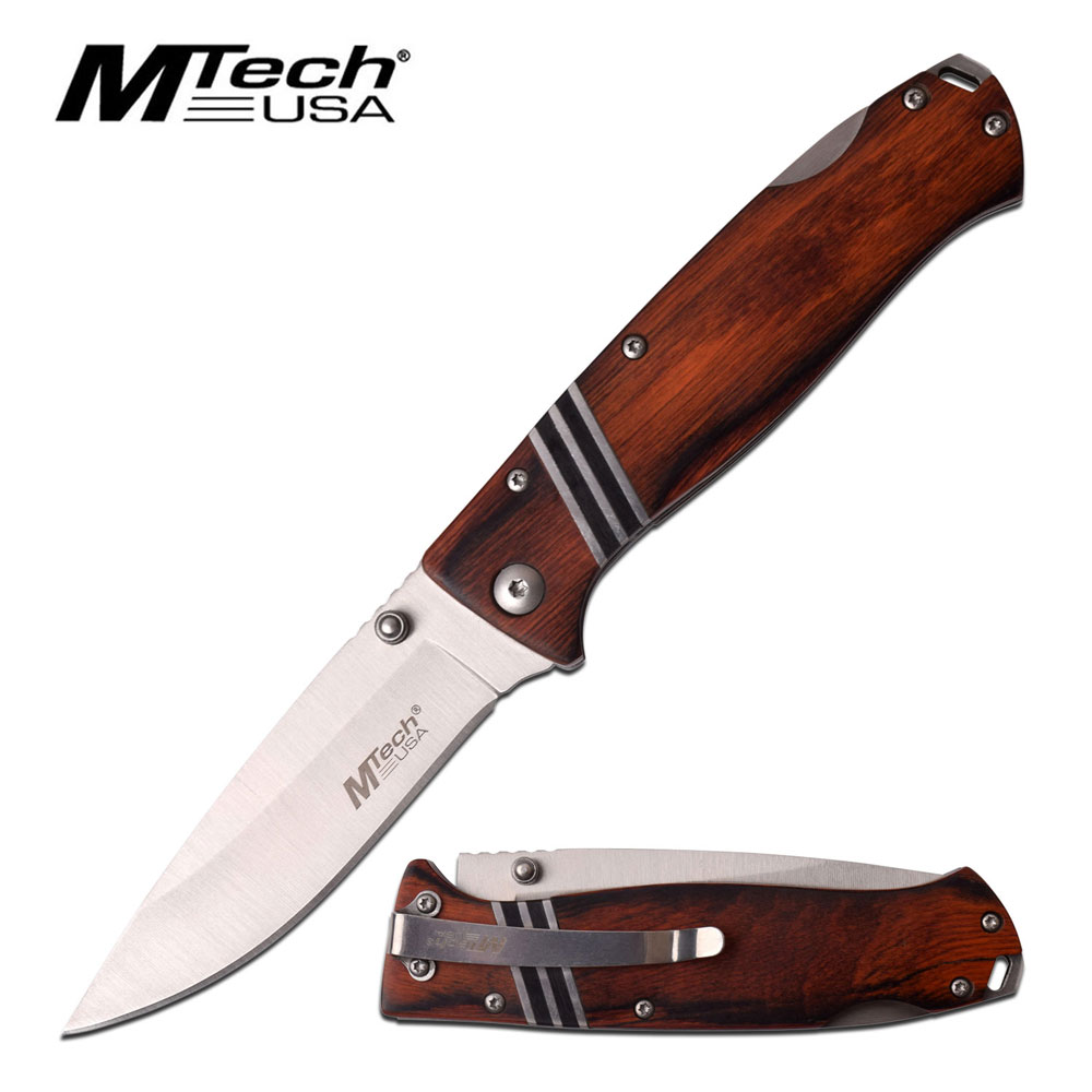 MTech 966BB Lockback Folding Knife, Pakkawood Handle - Click Image to Close