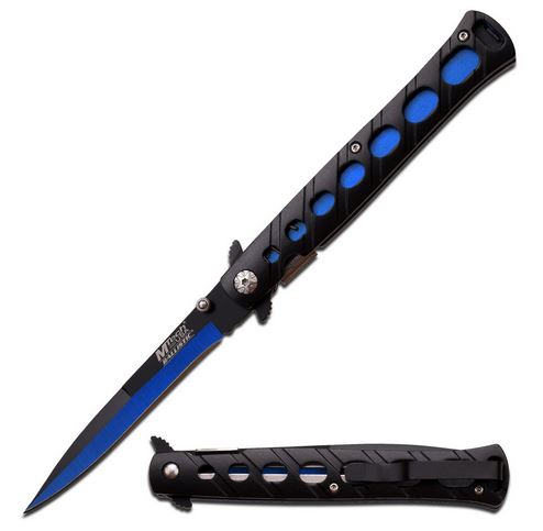 MTech Knives A317BL Two-Tone Stiletto Blue/Black, Assisted Opening