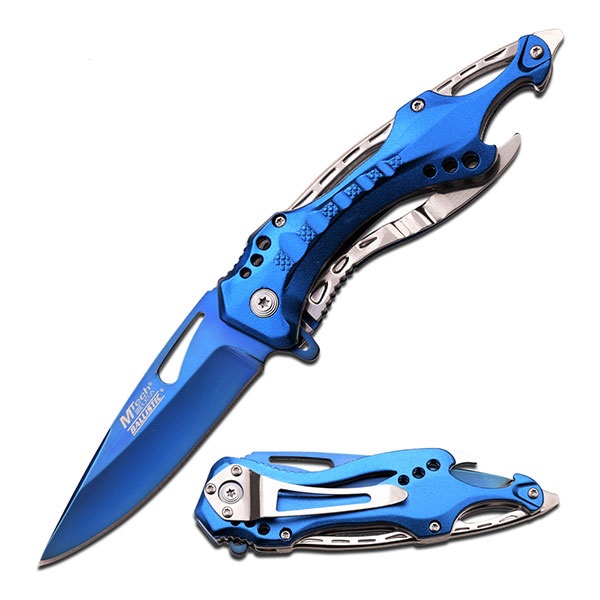 MTech Knives Flipper Folder Blue, Assisted Opening, A705SBL