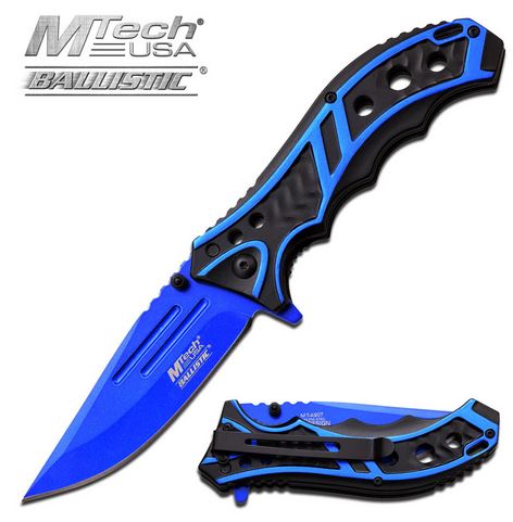 MTech Knives Flipper Folder Blue, Assisted Opening, A907BL