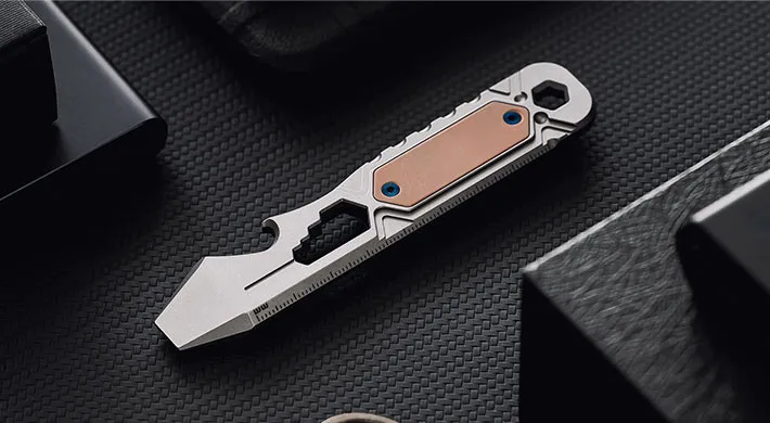 Olight Otacle 2 Multi-Functional Prybar Tool, Titanium with Copper Inlay