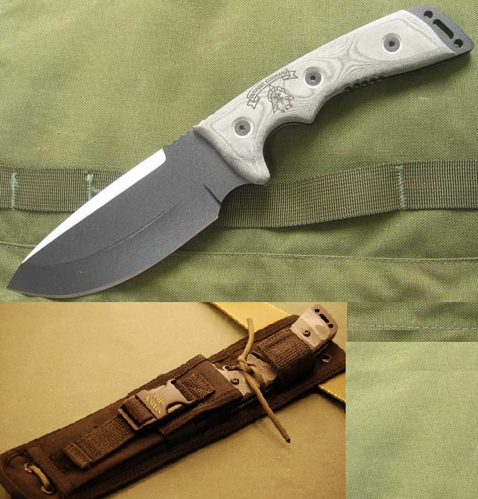 TOPS Outpost Command Fixed Blade Knife, 1095 Carbon, Micarta, Nylon Sheath, OC01 - Click Image to Close
