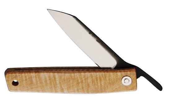Ohta Japan OFF FK7 Friction Folding Knife, D2 Steel, Maple Wood