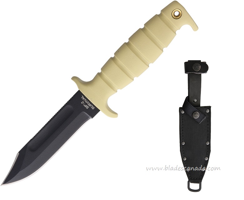 OKC SP2 Air Force Fixed Blade Knife, 1095 Carbon, Leather/Cordura Sheath, 8305TN