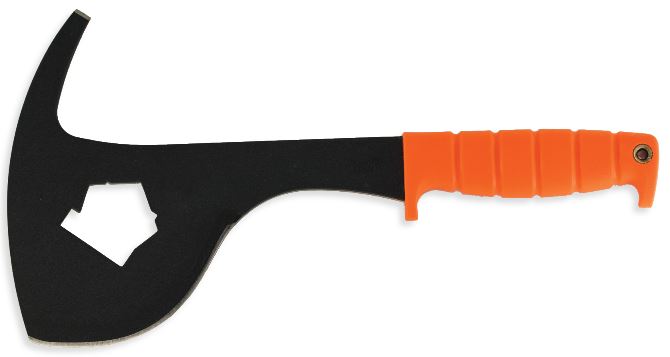 OKC SP16 SPAX Tool, 1095 Carbon, Orange Handle, Leather/Cordura Sheath, 8420OR