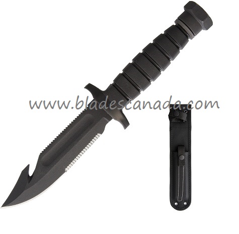 OKC SP-24 USN-1 Fixed Blade Survival Knife, 1095 Carbon, Nylon Sheath, 8688