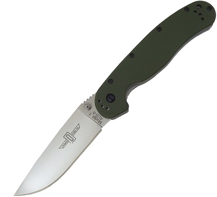 OKC Rat 1 Folding Knife, AUS 8 Satin, Green Handle, 8848FG