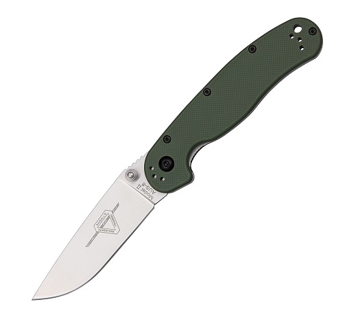 OKC RAT 2 Folding Knife, AUS 8 Plain Edge, OD Green Handle, 8860OD - Click Image to Close