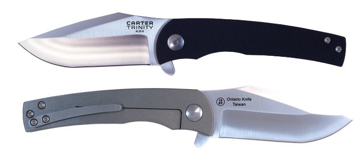 OKC Carter Trinity Framelock Folding Knife, Titanium/G10, 8877