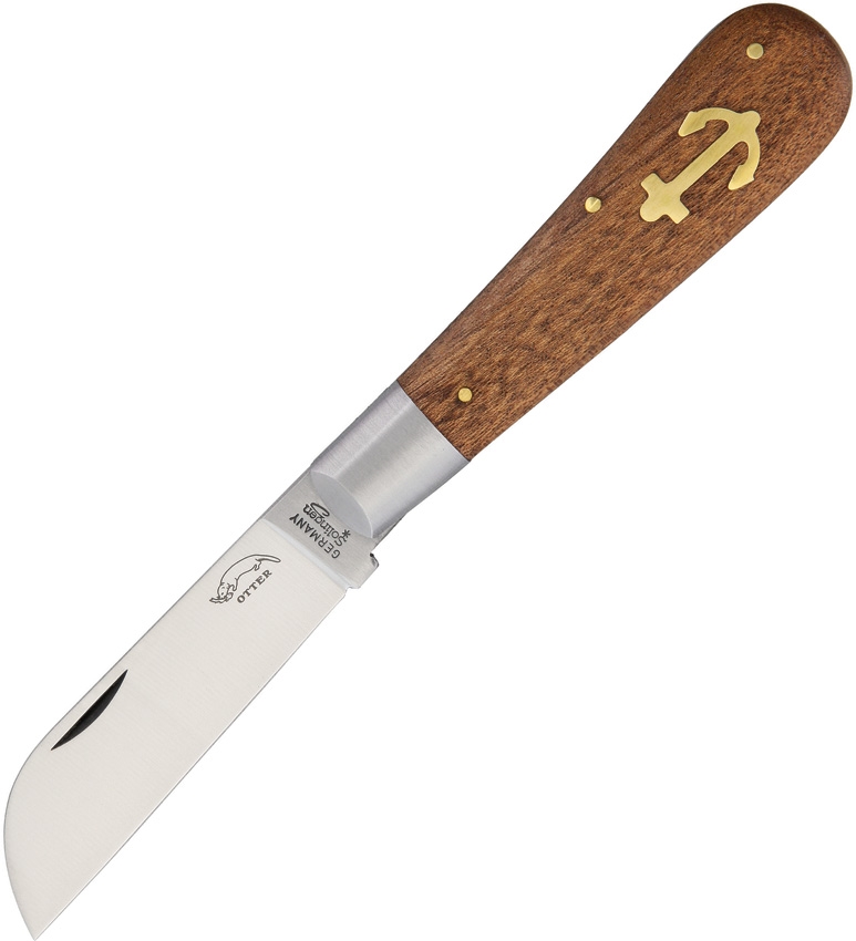 Otter-Messer Large Anchor Slipjoint Folding Knife, C70 Carbon, Sapeli Wood, 173