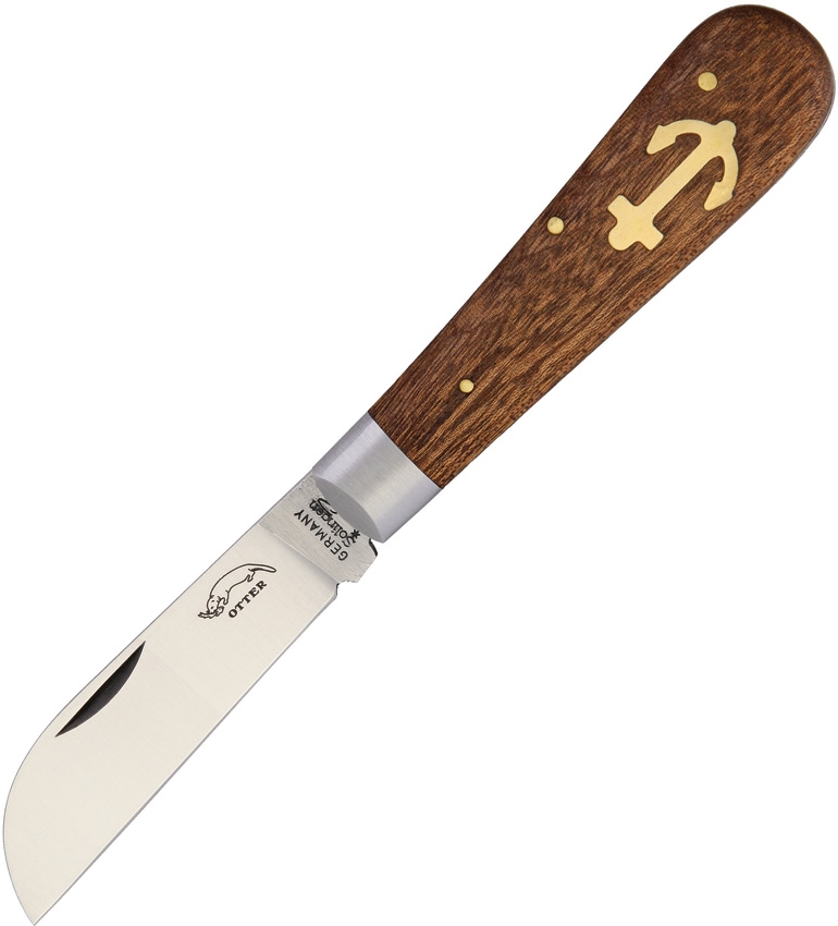 Otter-Messer Small Anchor Slipjoint Folding Knife, C75 Carbon, Sapeli Wood, 174 - Click Image to Close