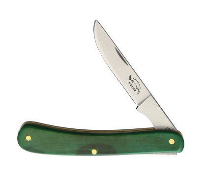 Otter-Messer Little Doctor Slipjoint Folding Knife, Stainless, Green Bone, 175KNGR