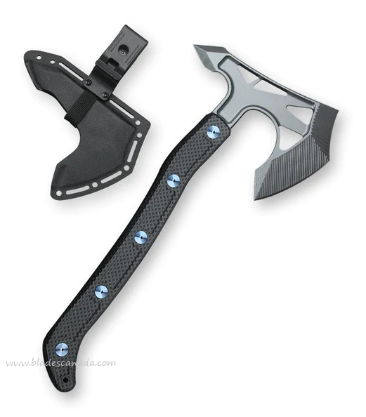 Hoback Ps2 Axe, AEB-L Stonewash, Unidirectional Carbon Fiber with Blue Bolts