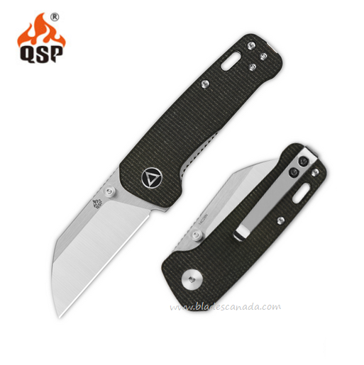 QSP Mini Penguin Folding Knife, 14C28N Two-Tone, Micarta Brown, 130XS-A