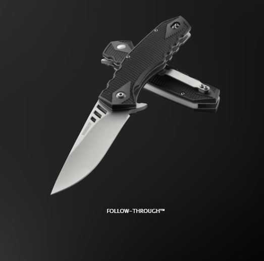 Ruger Follow Through Flipper Folding Knife, GFN Black, R1701