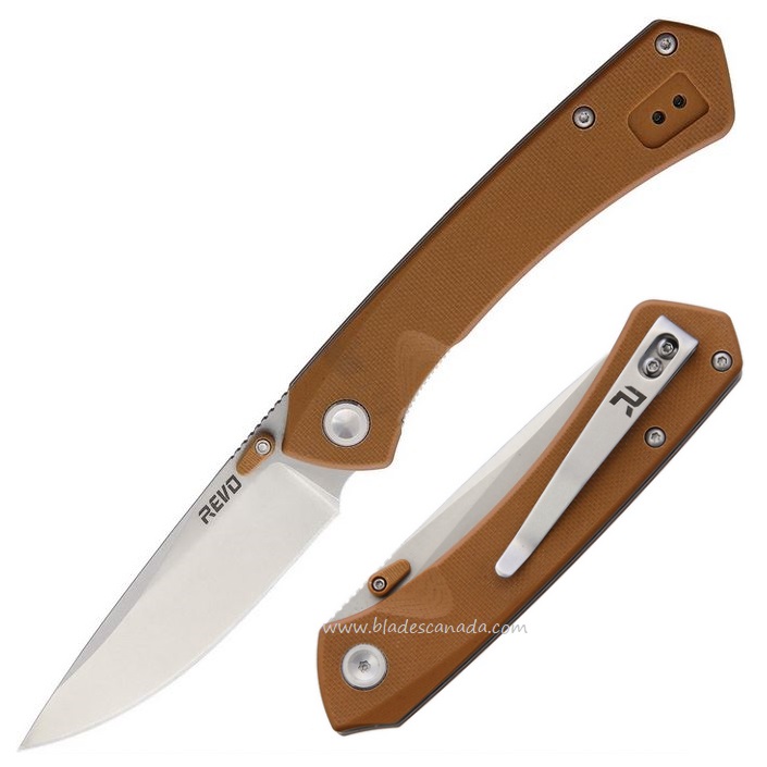 Revo Warden Folding Knife, Assisted Opening, G10 Cayote Brown, REV007TAN