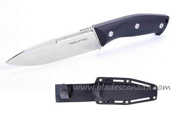 Real Steel Large Gardarik Fixed Blade Knife, G10 Black, Kydex Sheath, 3736 - Click Image to Close