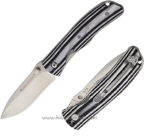 Real Steel E79 Folding Knife, G10 Black/White, 5121 - Click Image to Close