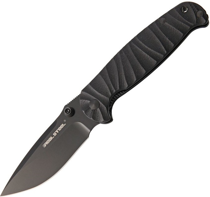 Real Steel H6 Special Edition II Folding Knife, 14C28N Black, G10 Black, 7786