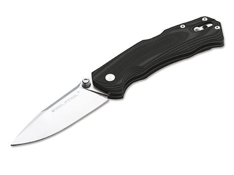Real Steel S7 Snow Leopard Folding Knife, Elmax Steel, G10 Black, 9436