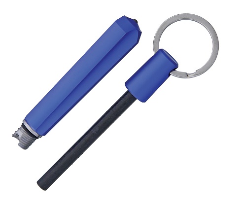 Real Steel Keychain Fire Starter, Glass Breaker, Blue, F1303