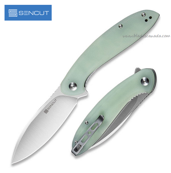 SENCUT San Angelo Flipper Folding Knife, Satin Blade, G10 Natural, S21003-2