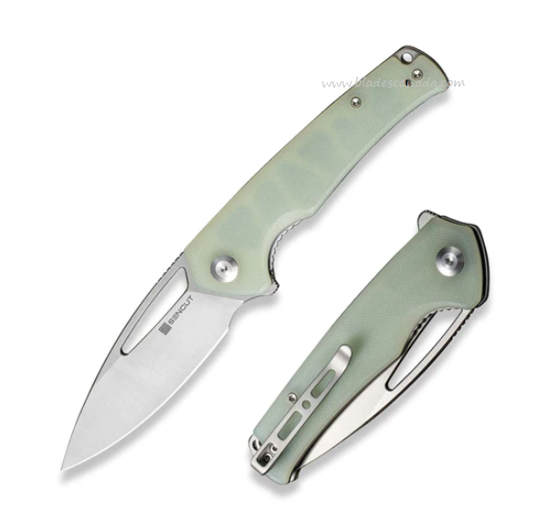 SENCUT Mims Flipper Folding Knife, Satin Blade, G10 Natural, S21013-2