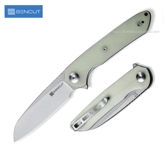 SENCUT Kyril Flipper Folding Knife, Stonewash Blade, G10 Natural, S22001-2