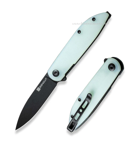 SENCUT Bocll II Flipper Folding Knife ,D2 Black, G10 Natural, S22019-2
