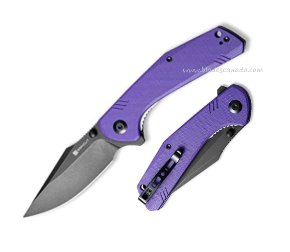 SENCUT Actium Flipper Folding Knife, D2 Stonewash, G10 Purple, SA02D