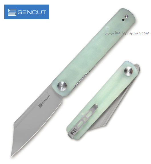 SENCUT Bronte Flipper Folding Knife, Stonewash Blade, G10 Natural, SA08C