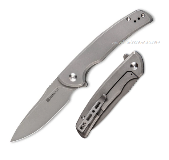 SENCUT Tynan Flipper Framelock Knife, Stonewash Handle/Blade, SA10B