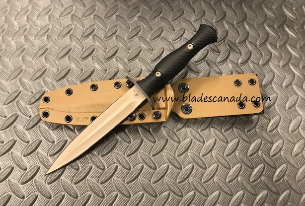 Spartan Blades Harsey Dagger Knife, S45VN FDE, Micarta, Kydex Sheath