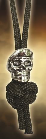 Spartan Blades Lanyard Beret Skull, OD Green - Click Image to Close